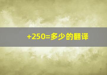 +250=多少的翻译