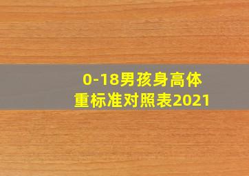 0-18男孩身高体重标准对照表2021