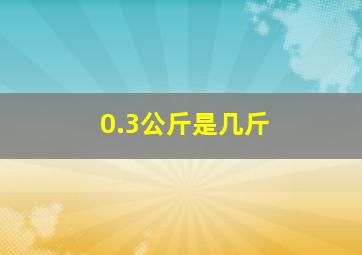 0.3公斤是几斤