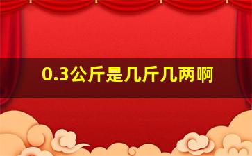 0.3公斤是几斤几两啊