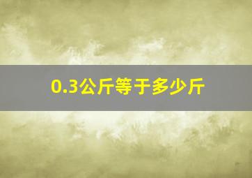 0.3公斤等于多少斤