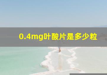 0.4mg叶酸片是多少粒