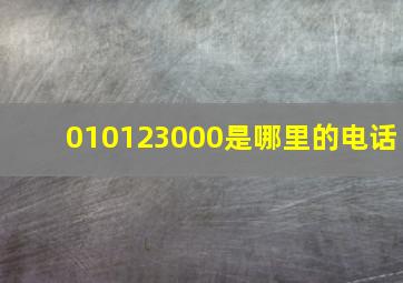 010123000是哪里的电话