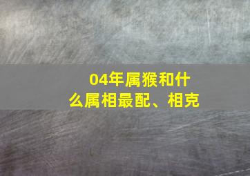 04年属猴和什么属相最配、相克