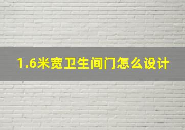 1.6米宽卫生间门怎么设计