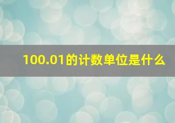 100.01的计数单位是什么