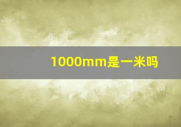 1000mm是一米吗