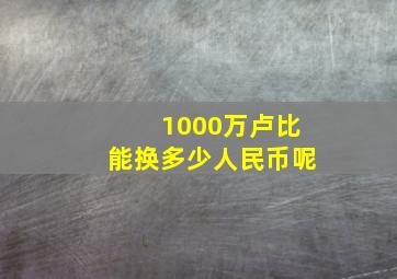 1000万卢比能换多少人民币呢