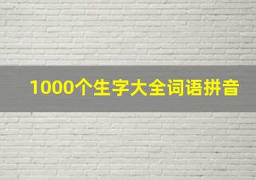 1000个生字大全词语拼音