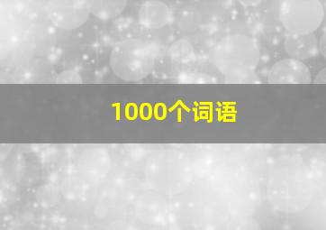 1000个词语