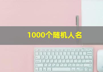 1000个随机人名