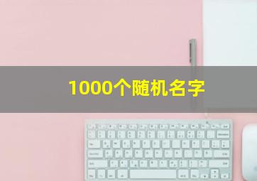 1000个随机名字