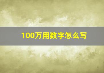 100万用数字怎么写