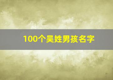 100个吴姓男孩名字