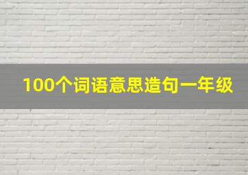 100个词语意思造句一年级