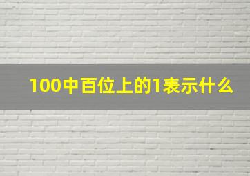 100中百位上的1表示什么