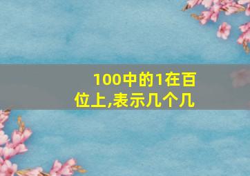 100中的1在百位上,表示几个几