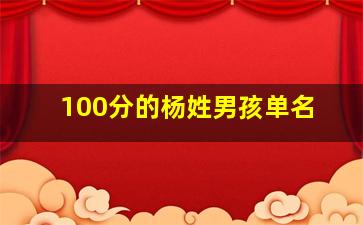 100分的杨姓男孩单名