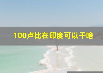 100卢比在印度可以干啥