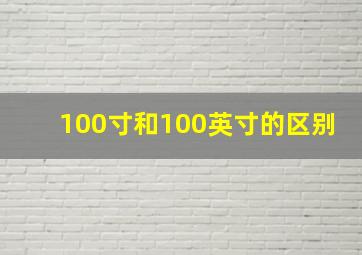 100寸和100英寸的区别