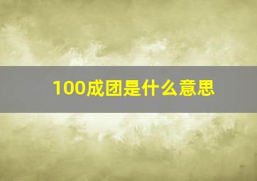 100成团是什么意思