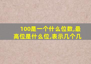 100是一个什么位数,最高位是什么位,表示几个几