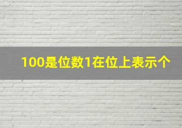 100是位数1在位上表示个