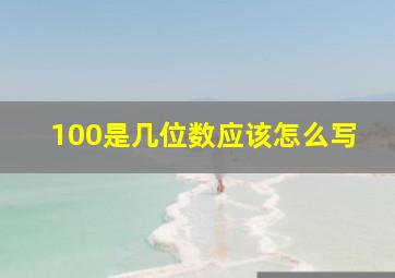 100是几位数应该怎么写