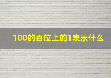 100的百位上的1表示什么