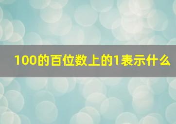 100的百位数上的1表示什么