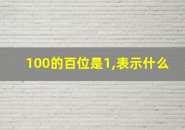 100的百位是1,表示什么