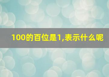 100的百位是1,表示什么呢