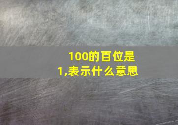 100的百位是1,表示什么意思