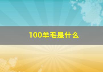 100羊毛是什么