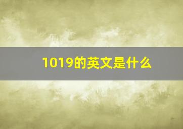 1019的英文是什么