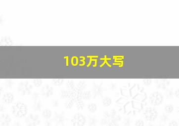 103万大写