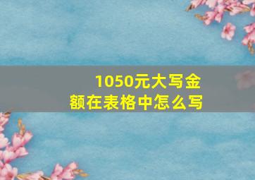 1050元大写金额在表格中怎么写