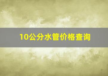 10公分水管价格查询