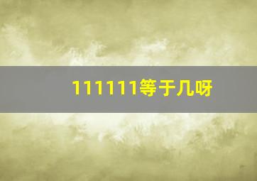 111111等于几呀