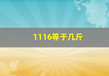 1116等于几斤