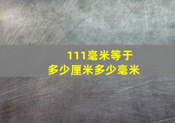 111毫米等于多少厘米多少毫米