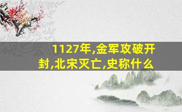 1127年,金军攻破开封,北宋灭亡,史称什么