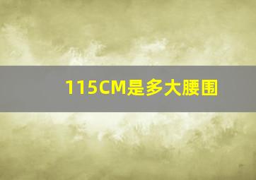 115CM是多大腰围