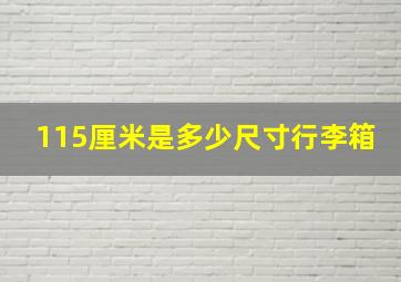 115厘米是多少尺寸行李箱