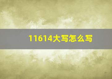 11614大写怎么写