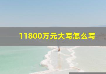 11800万元大写怎么写