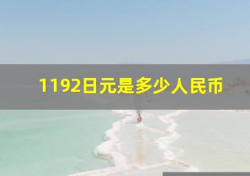 1192日元是多少人民币