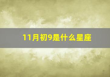 11月初9是什么星座