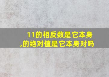 11的相反数是它本身,的绝对值是它本身对吗