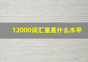 12000词汇量是什么水平